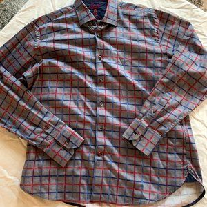 NWOT Luchiano Visconti Button Up Shirt Grey Lg
